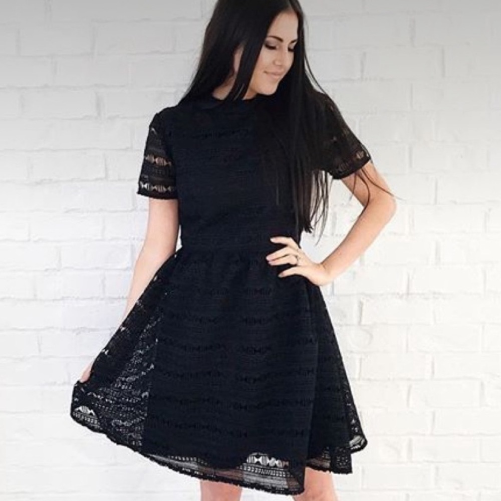 Rachel Parcell Black Anglaise Dress